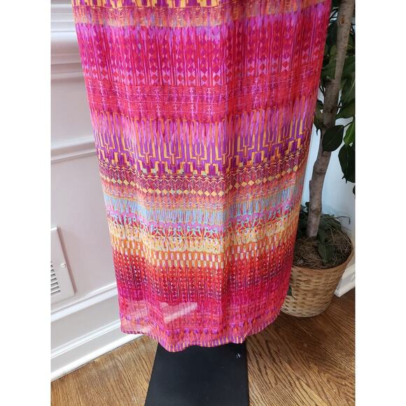 Faded Glory Long Maxi Dress Women's XL Multicolor Cinch Waist Adjustable Strap - Picture 9 of 12